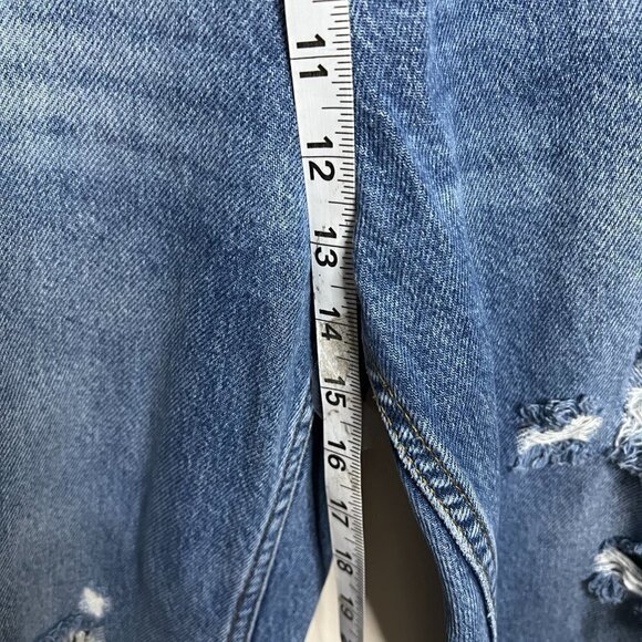 Zara Jeans Womens The 90s Full Length Vtg Style Distressed Raw Hem Denim Size 10 - Picture 8 of 9